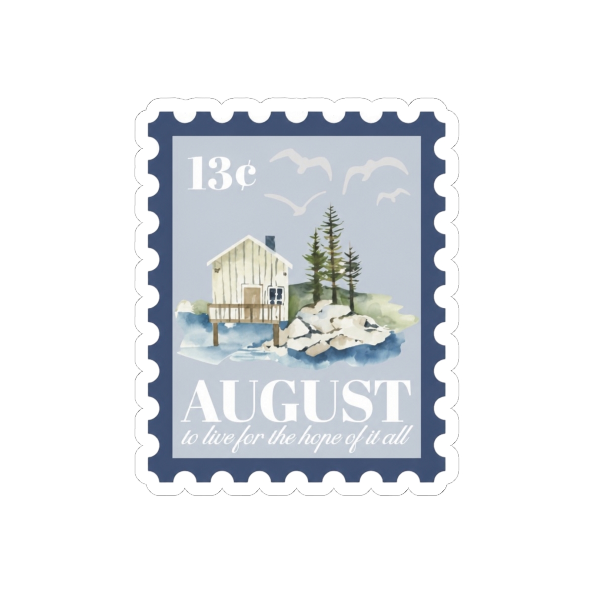 August Lyrics Folklore Vintage Stamp Sticker | Taylor Swift Fan Decal