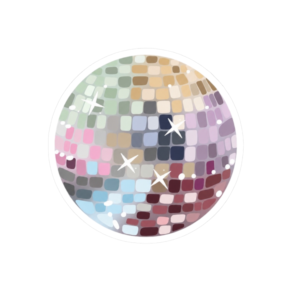 Mirrorball Disco Sticker | Sparkly Retro Vinyl Decal