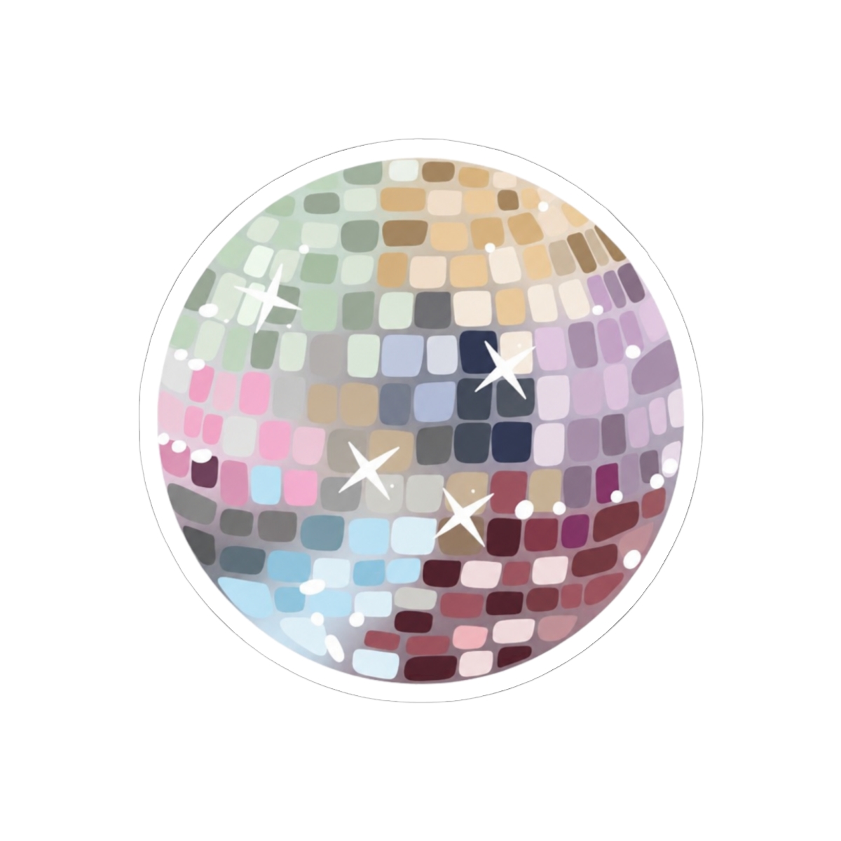 Mirrorball Disco Sticker | Sparkly Retro Vinyl Decal