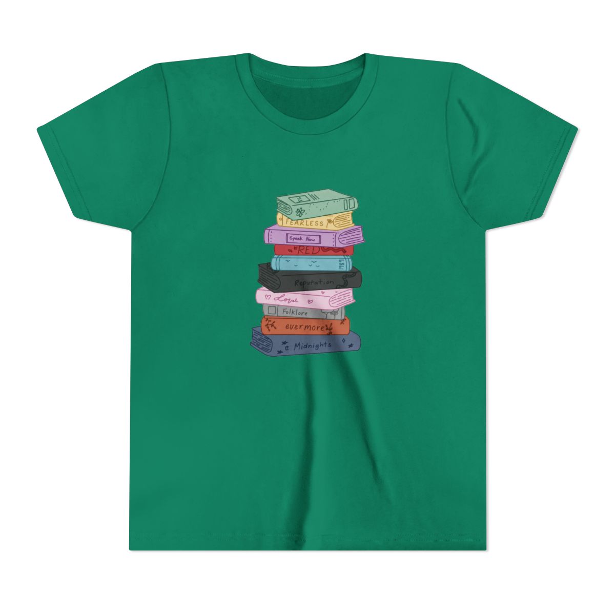Taylor Swift Eras Bookshelf Kids T Shirt - alternate angle 2, merchandise