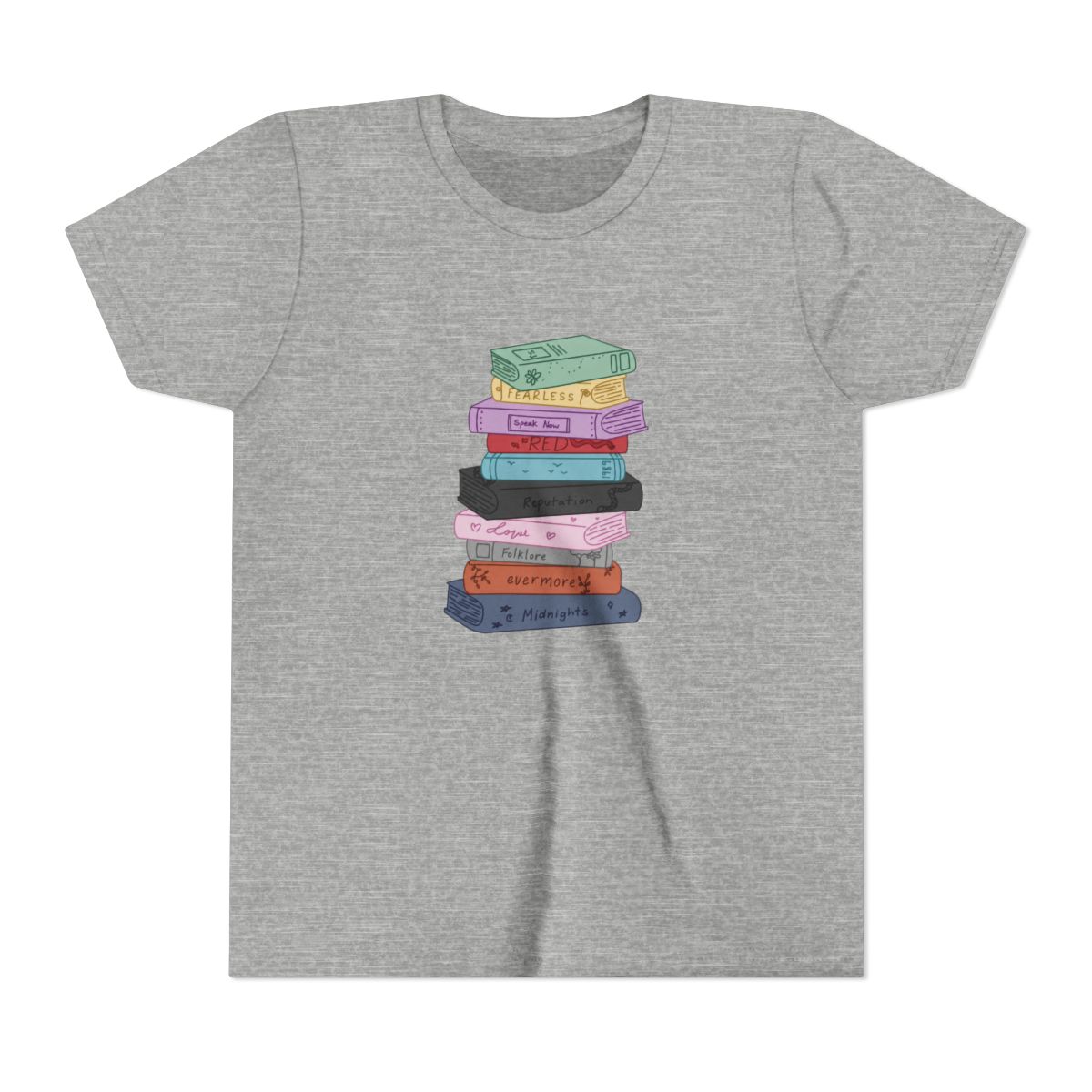 Taylor Swift Eras Bookshelf Kids T Shirt - alternate angle 3, merchandise